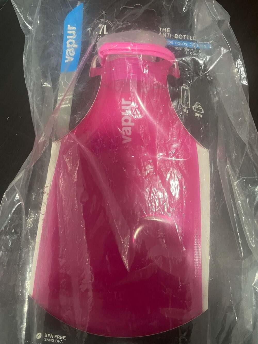Vapur The Anti-Bottle 0.7L 23oz Pink Flexible Water Bottle